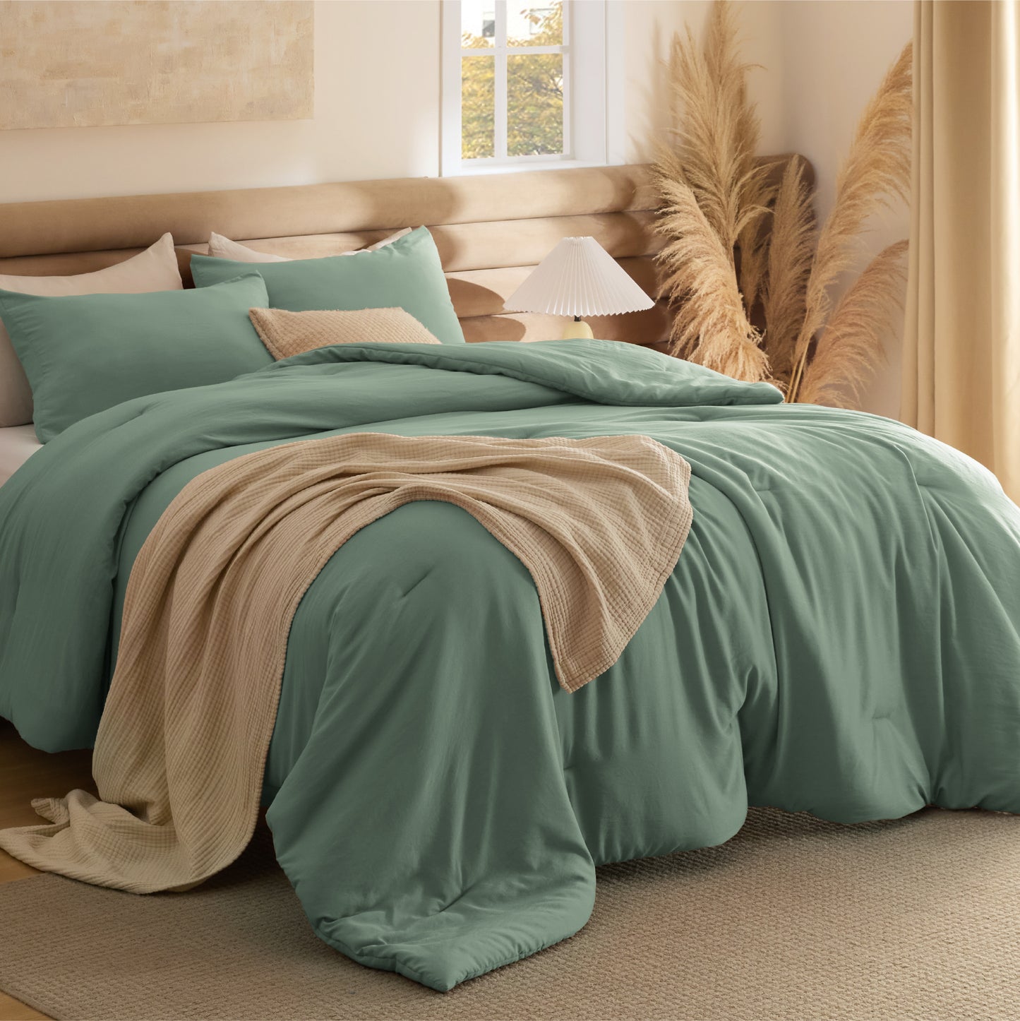 Prewashed Plain Comforter Set
