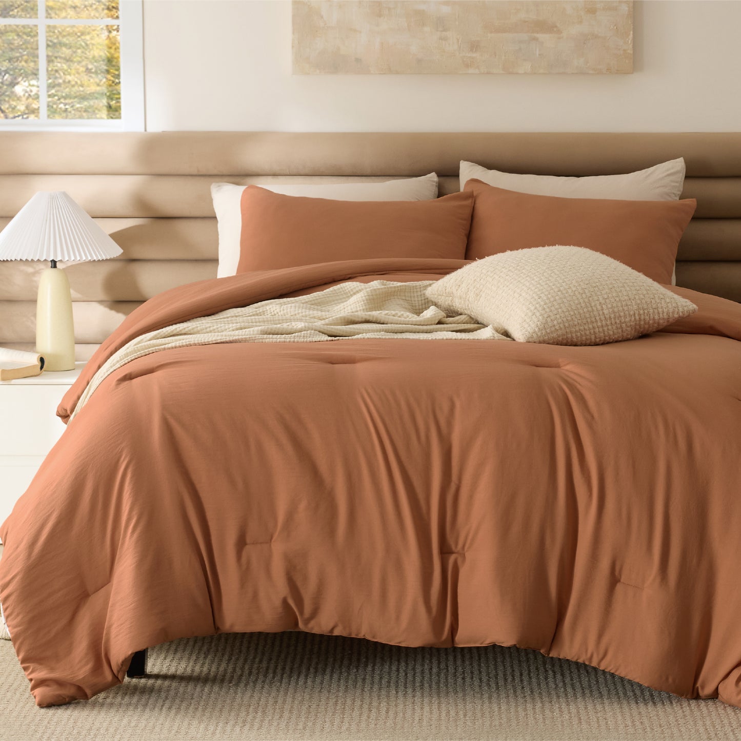 Prewashed Plain Comforter Set