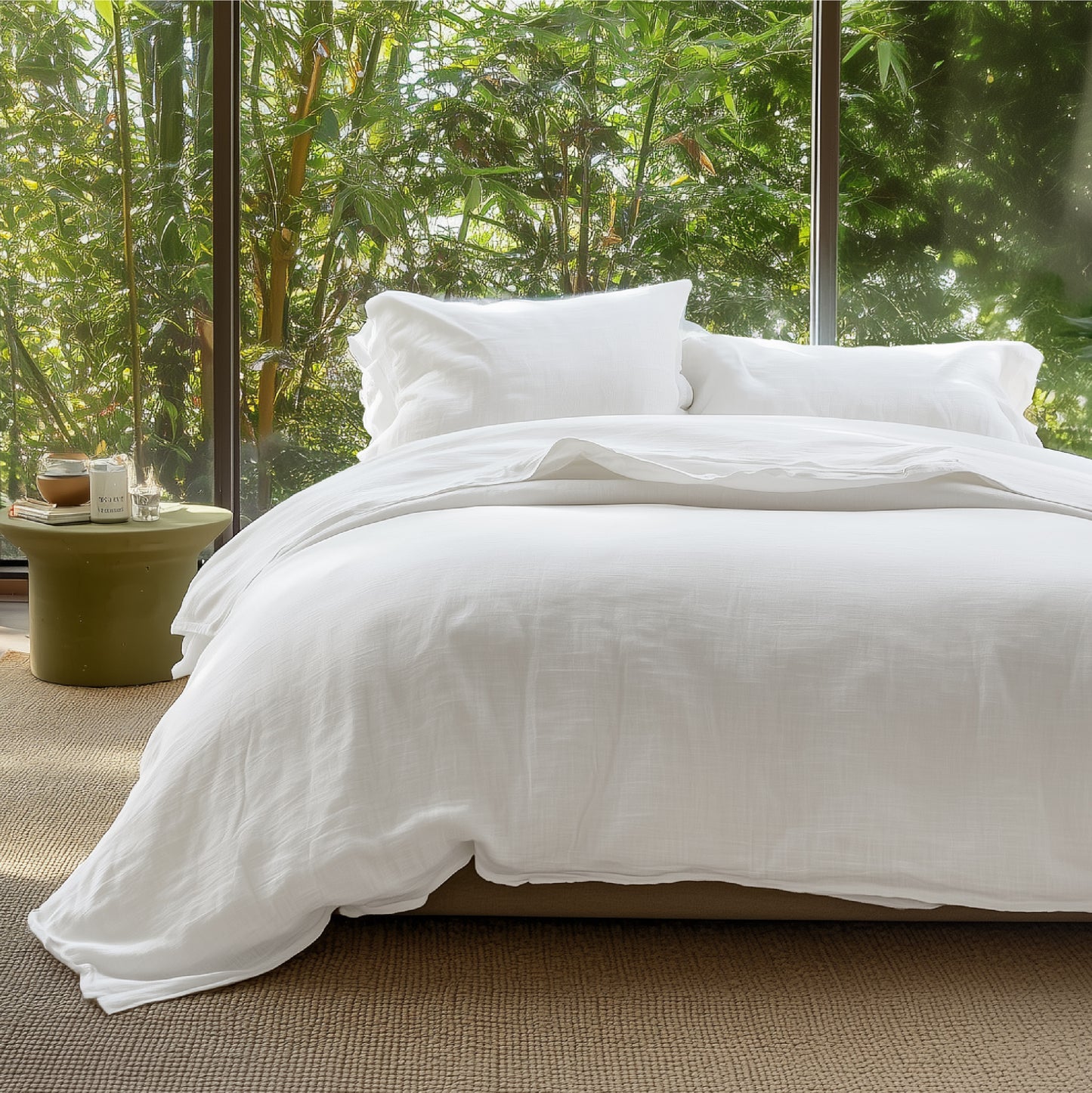 Rayon From Bamboo Cotton Muslin Duvet Cover Set