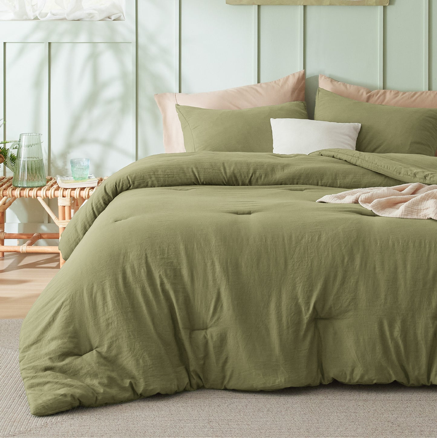 Prewashed Plain Comforter Set