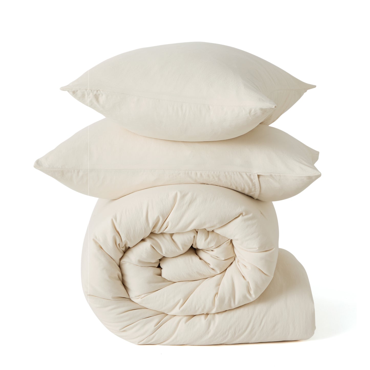 Prewashed Plain Comforter Set