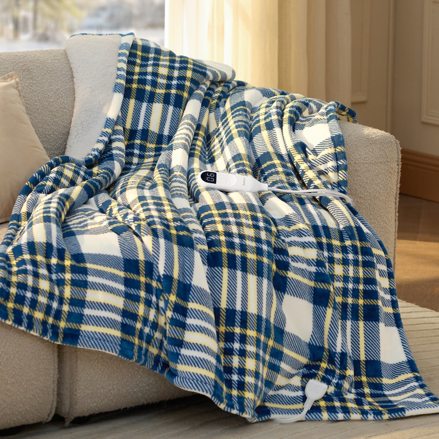 GentleSoft® Plaid Flannel Heated Blanket