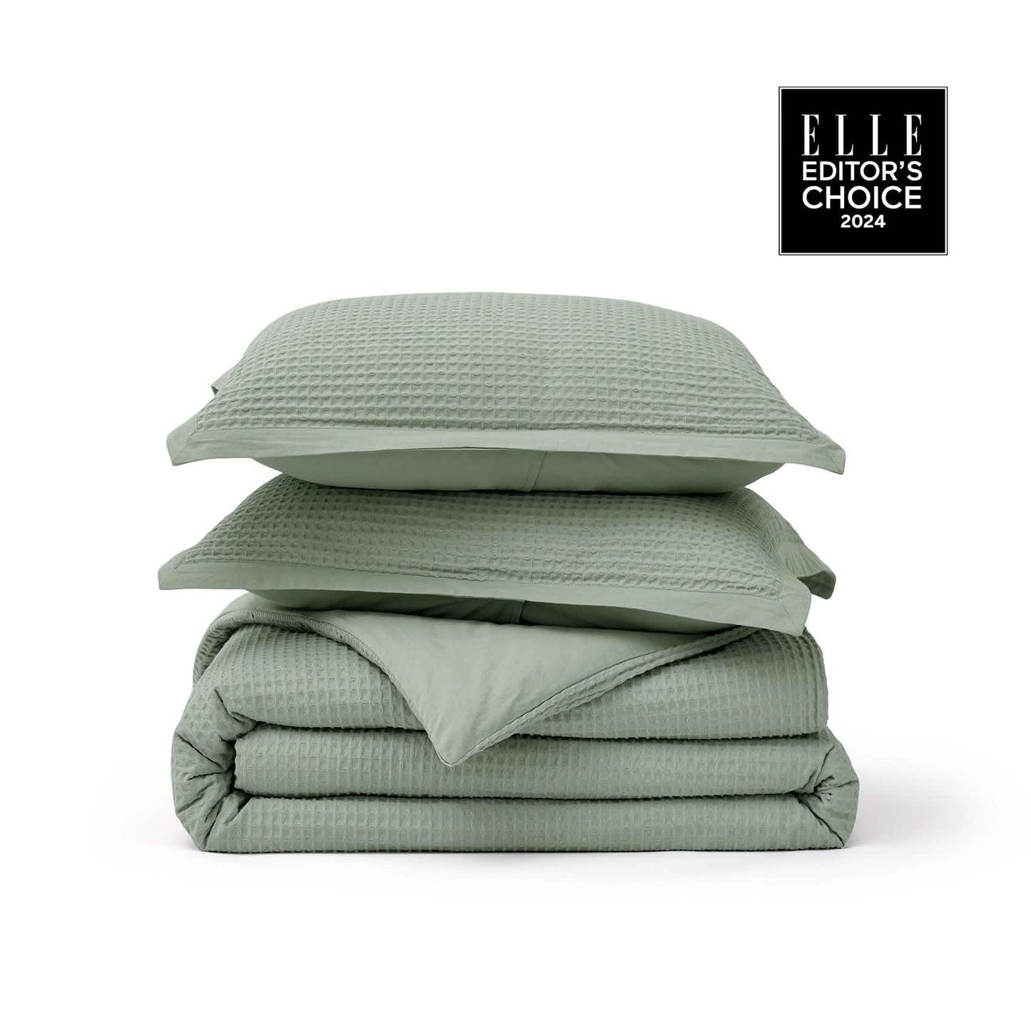 GentleSoft™ Cotton Waffle Weave Duvet Cover Set