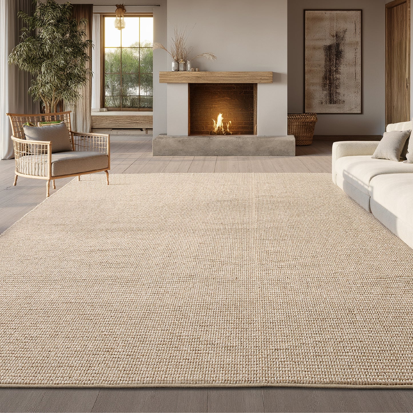 Faux Wool Area Rug