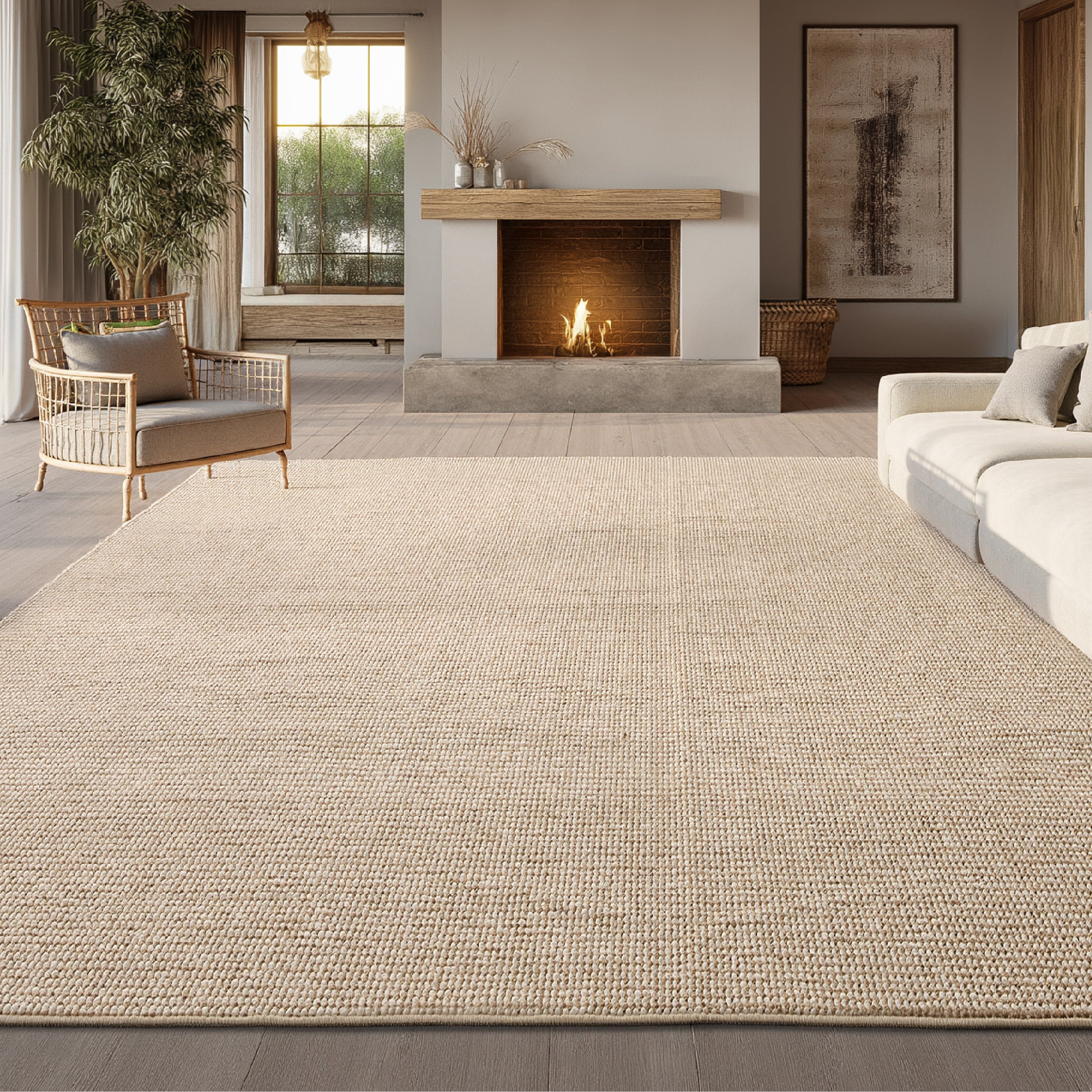 Faux Wool Area Rug