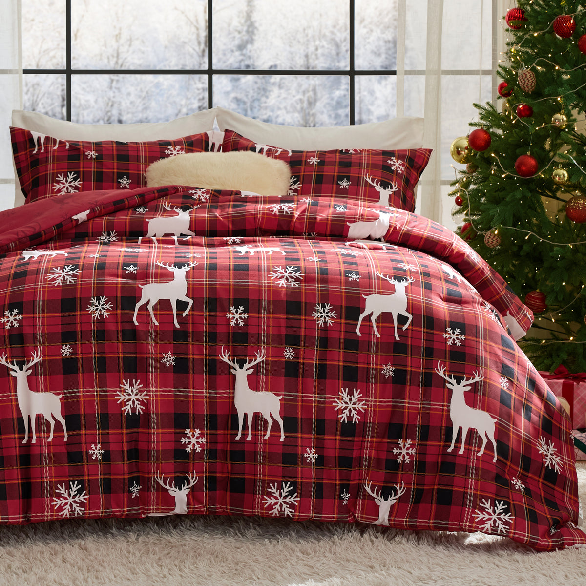 Christmas Plaid Comforter Set