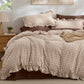 Ruffled Cotton-Like Gingham Duvet Cover Set