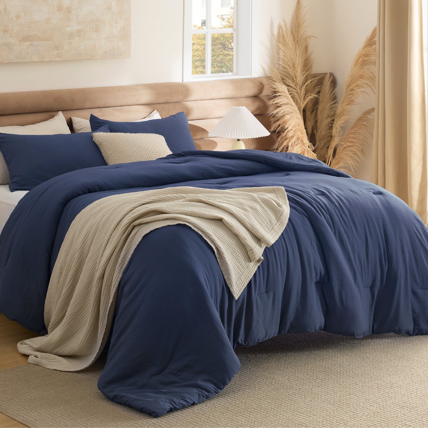 Prewashed Plain Comforter Set