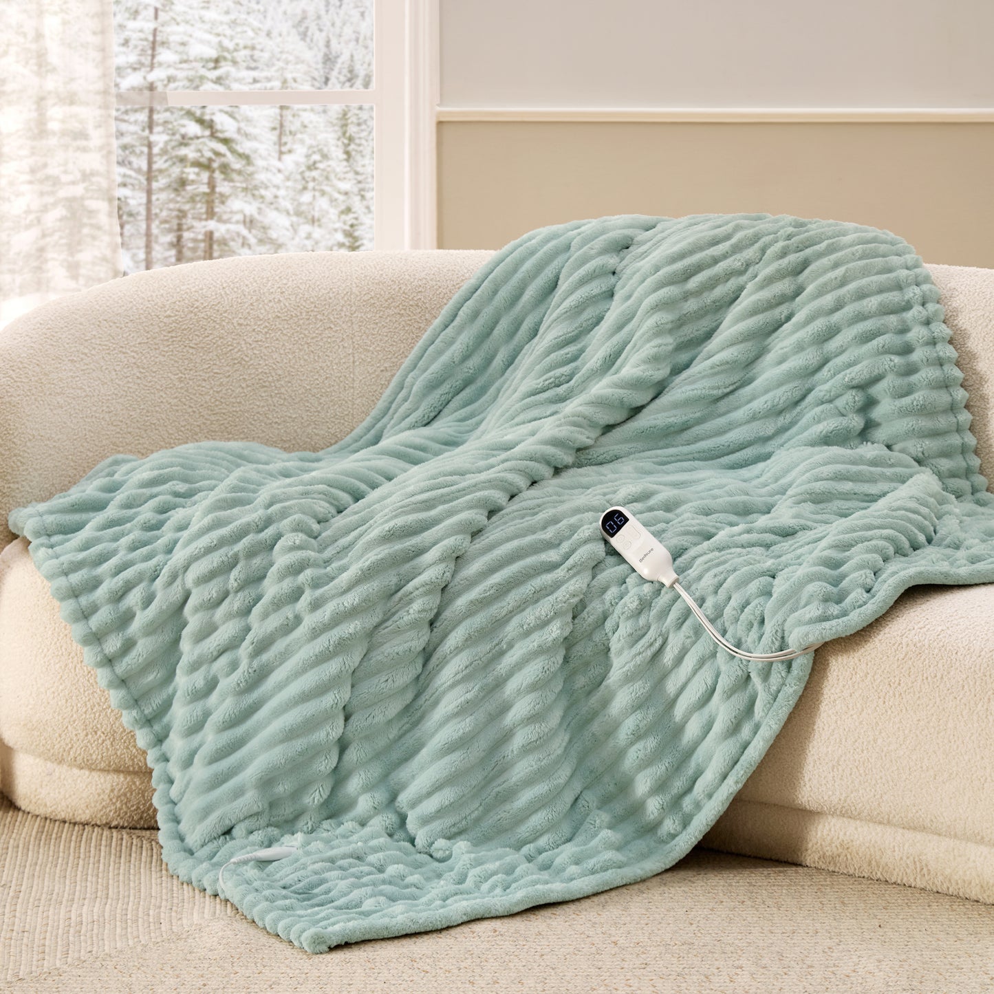 GentleSoft® Striped Flannel Heated Blanket
