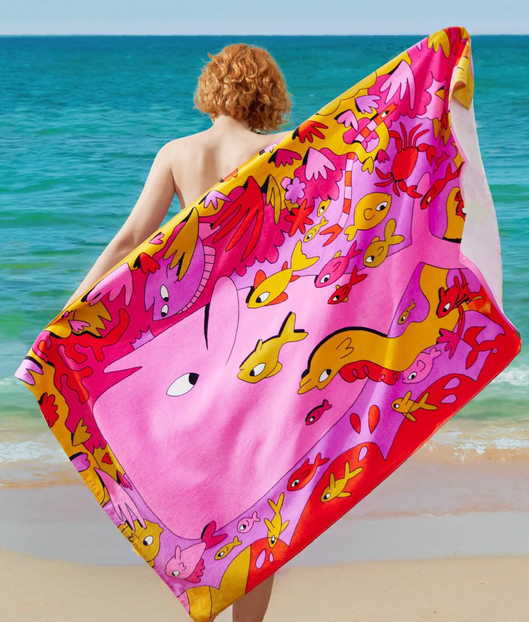 U by 100% Cotton - Underwater World Oversized Beach Towel