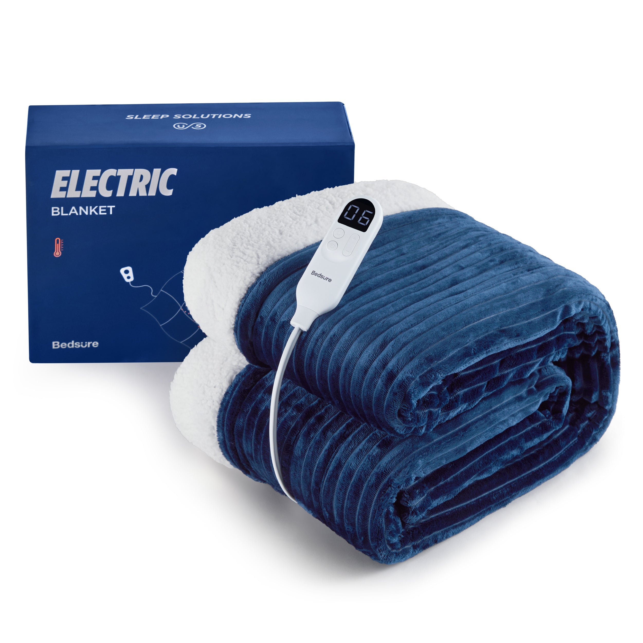 Bedsure Ribbed Flannel Heated Blanket