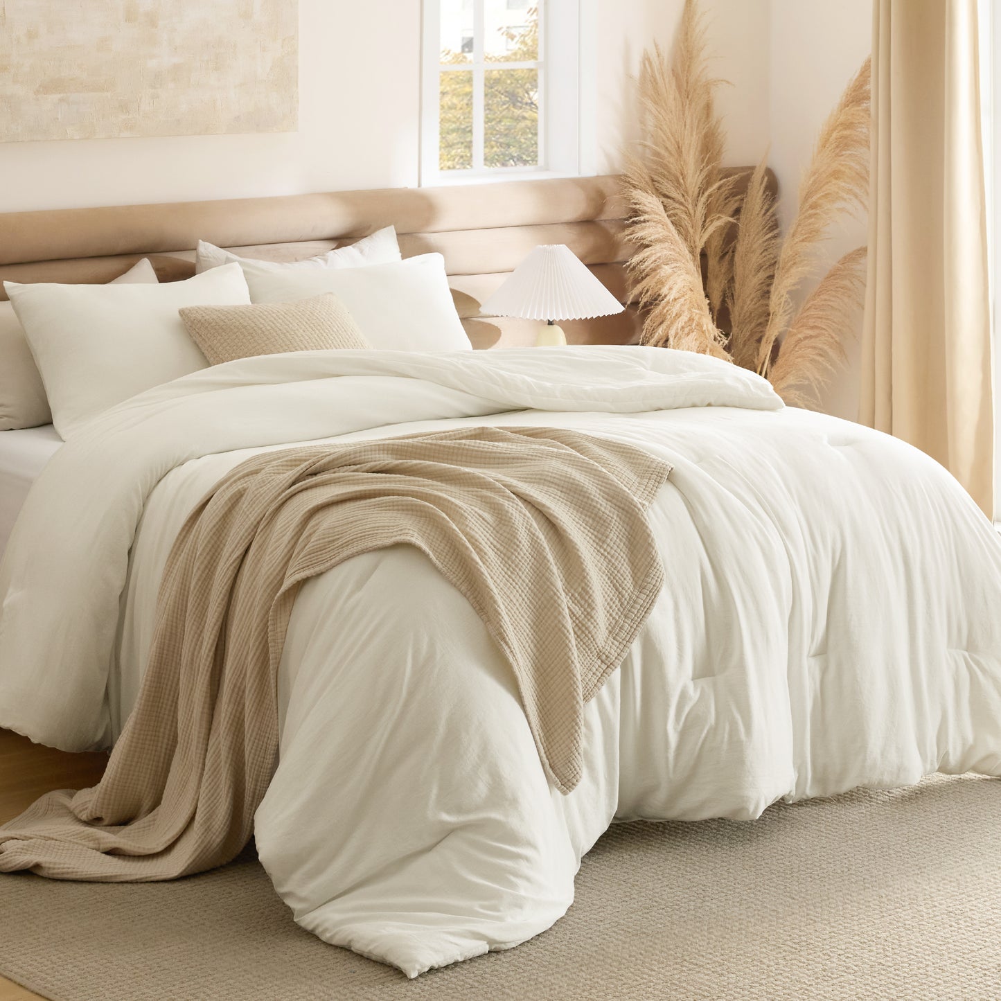 Prewashed Plain Comforter Set