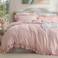 Ruffled Cotton-Like Gingham Duvet Cover Set