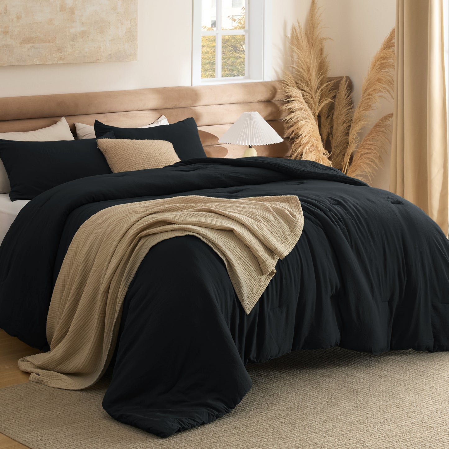 Prewashed Plain Comforter Set