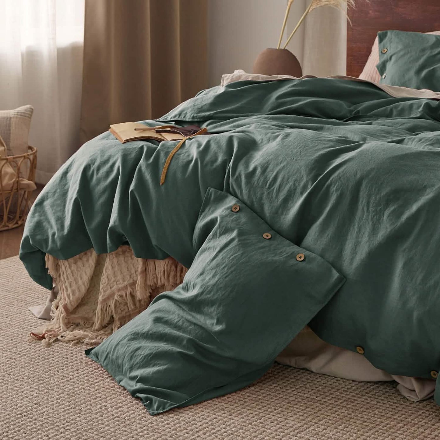 Cotton Linen Hybrid Duvet Cover Set