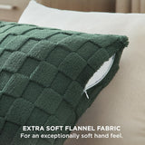 Checked Fleece Square Throw Pillow Cover