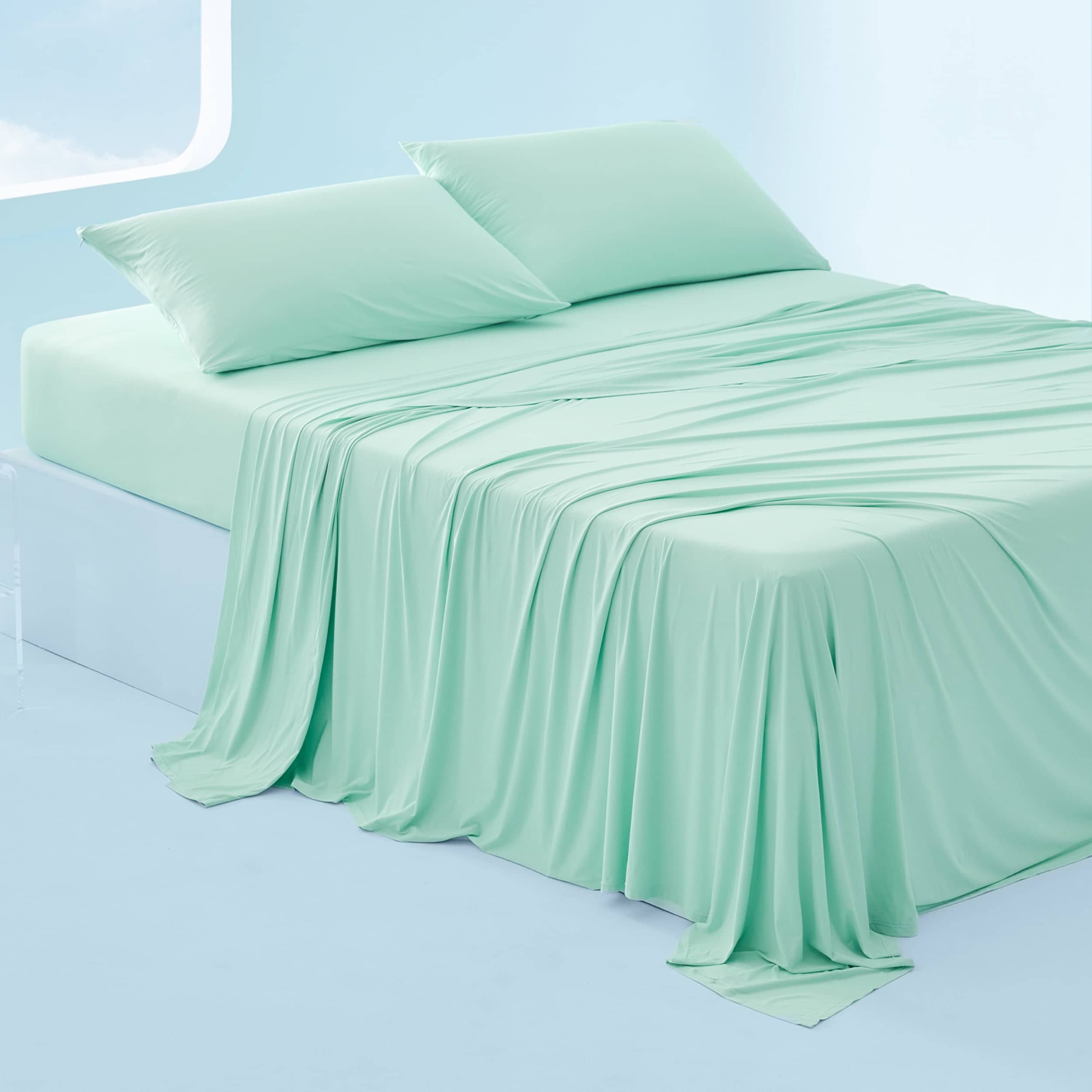 Bedsure Breescape Cooling Sheets, Cooling Sheets For Hot Sleeper, With a Deep Pocket Fits up to 17.5" Mattresses