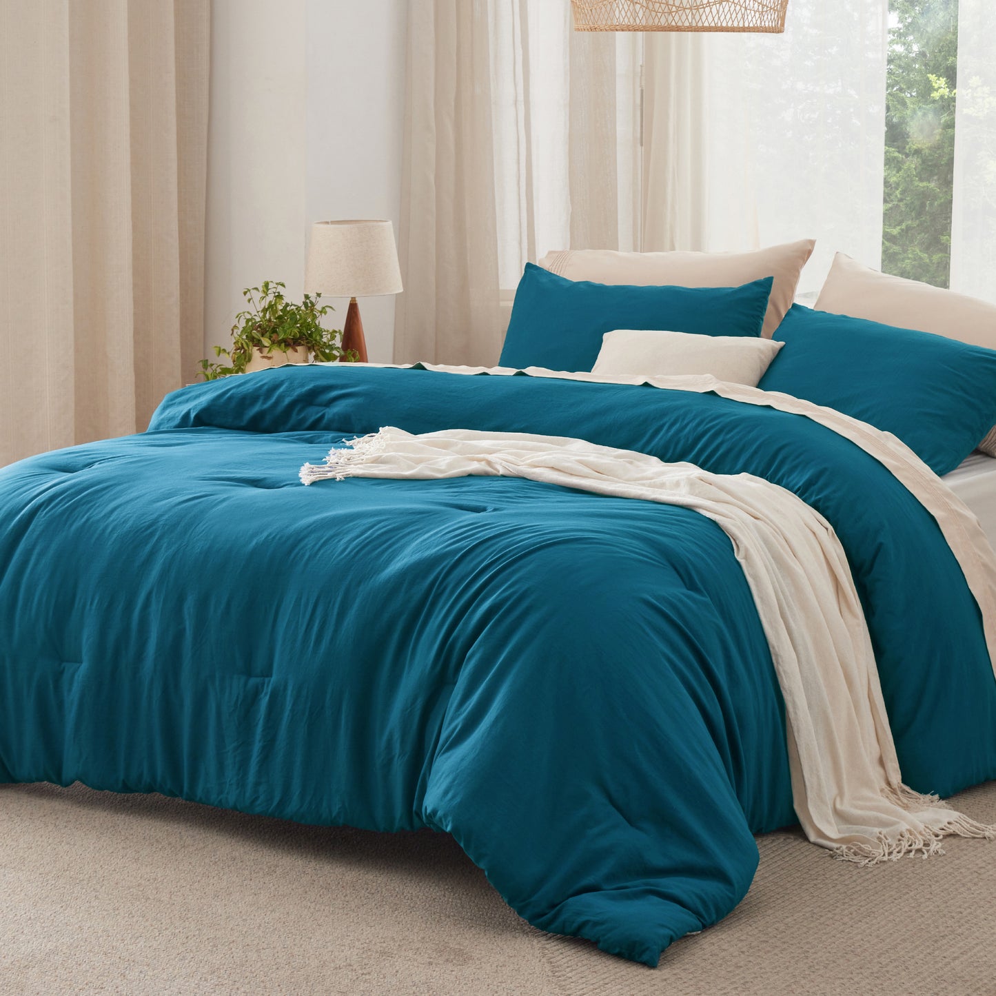 Prewashed Plain Comforter Set