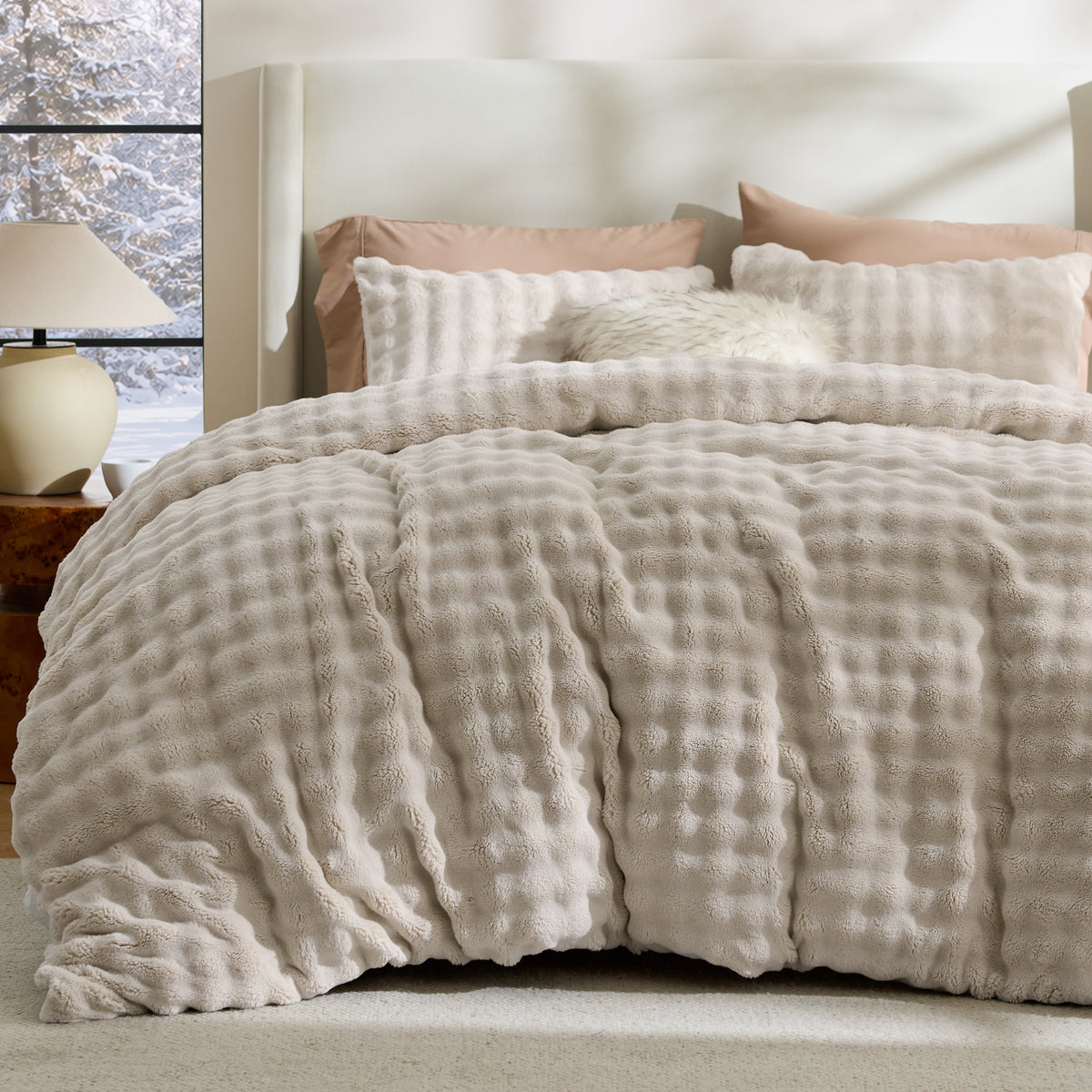3D Cloud Bubble Flannel Duvet Cover