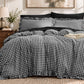 Ruffled Cotton-Like Gingham Duvet Cover Set