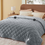 Quilted Sherpa Fleece Heated Blanket