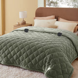 Quilted Sherpa Fleece Heated Blanket