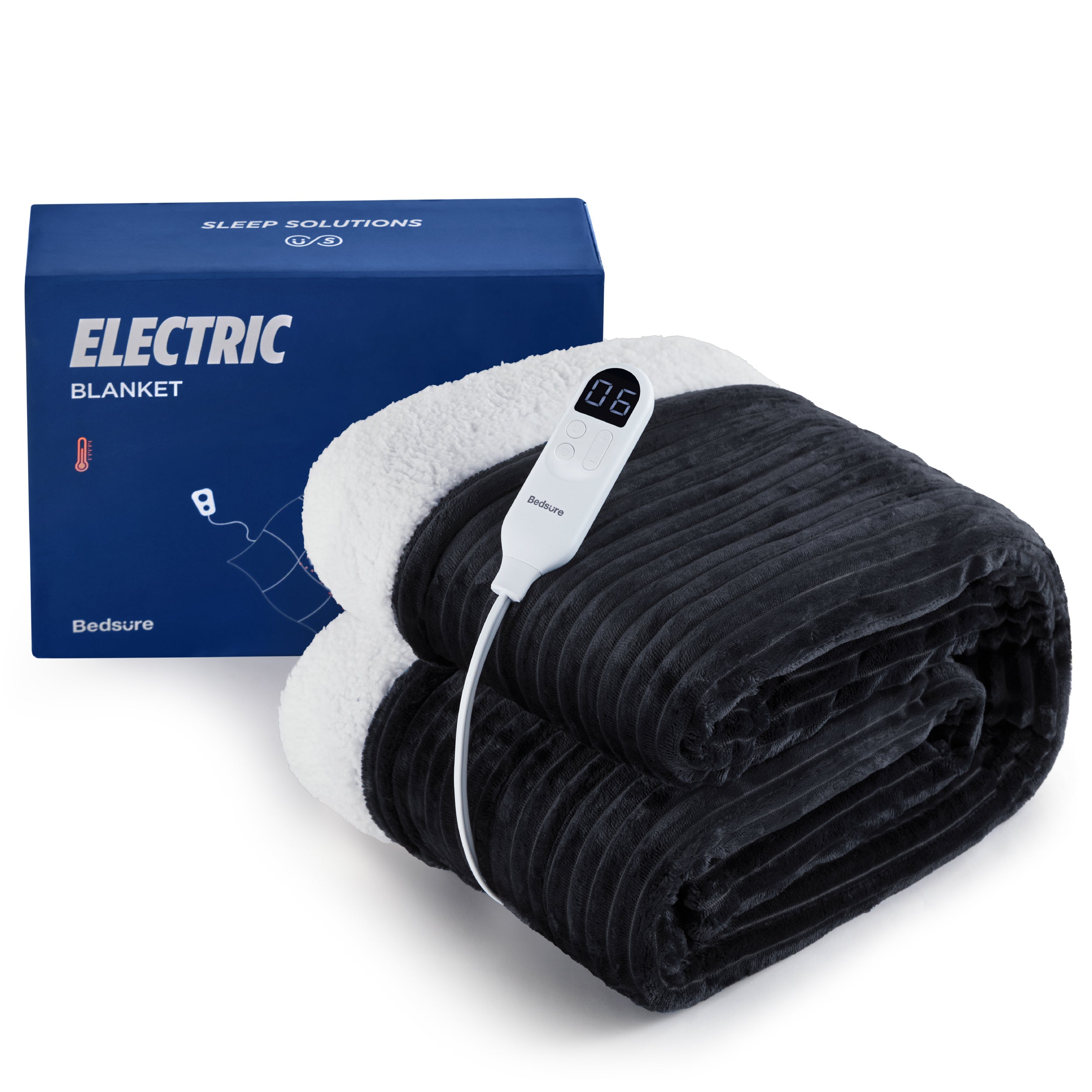 Bedsure Ribbed Flannel Heated Blanket