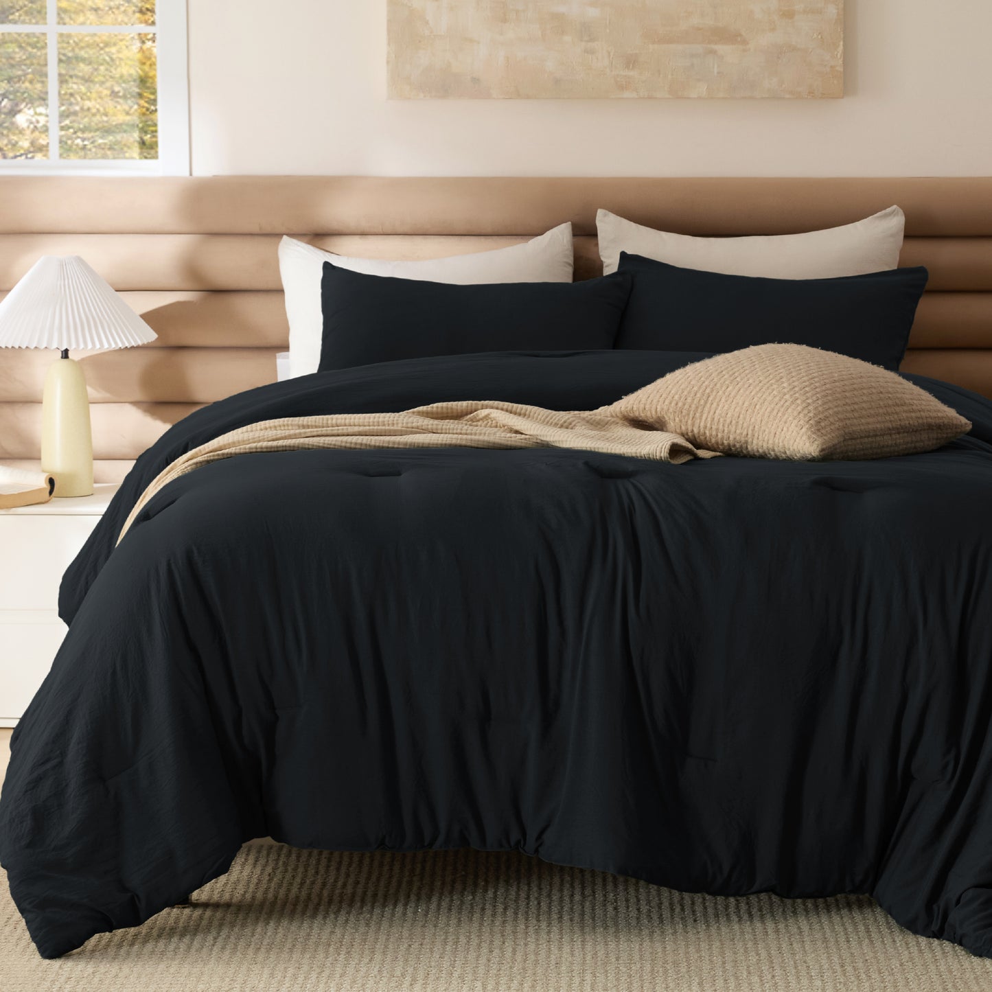 Prewashed Plain Comforter Set