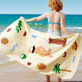 U by Bedsure 100% Cotton - Island Oversized Beach Towel