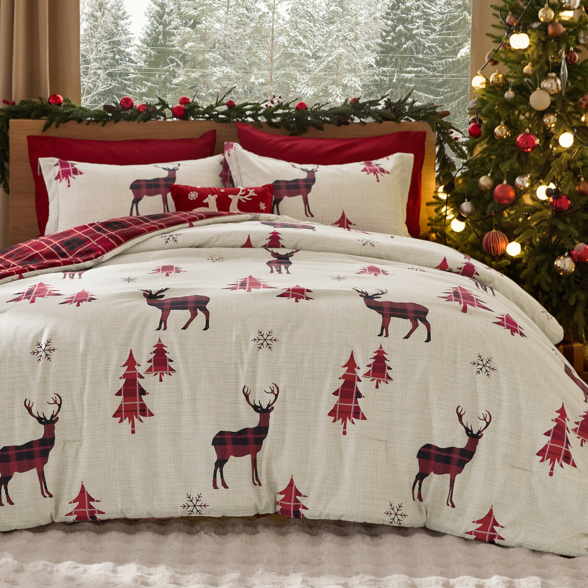 Christmas Plaid Comforter Set