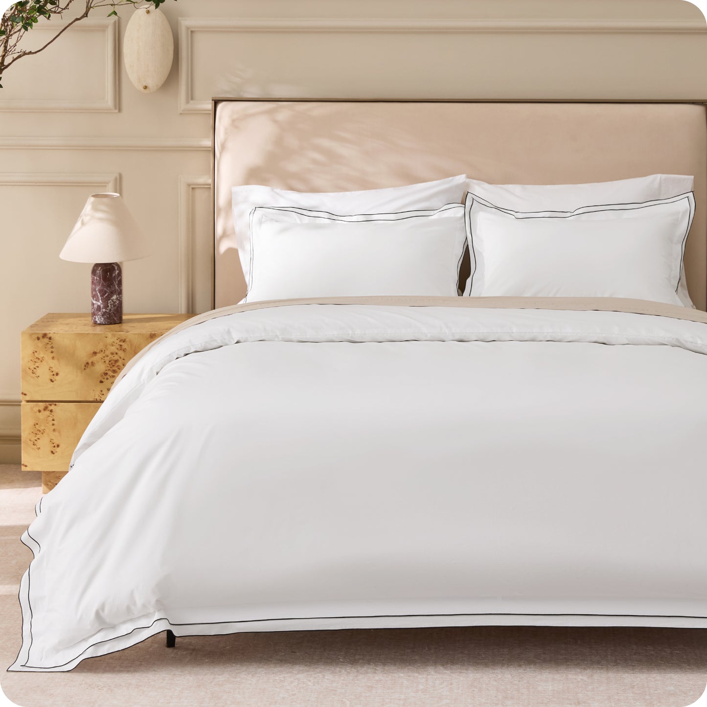 GentleSoft® Cotton Embroidered Hotel Duvet Cover Set