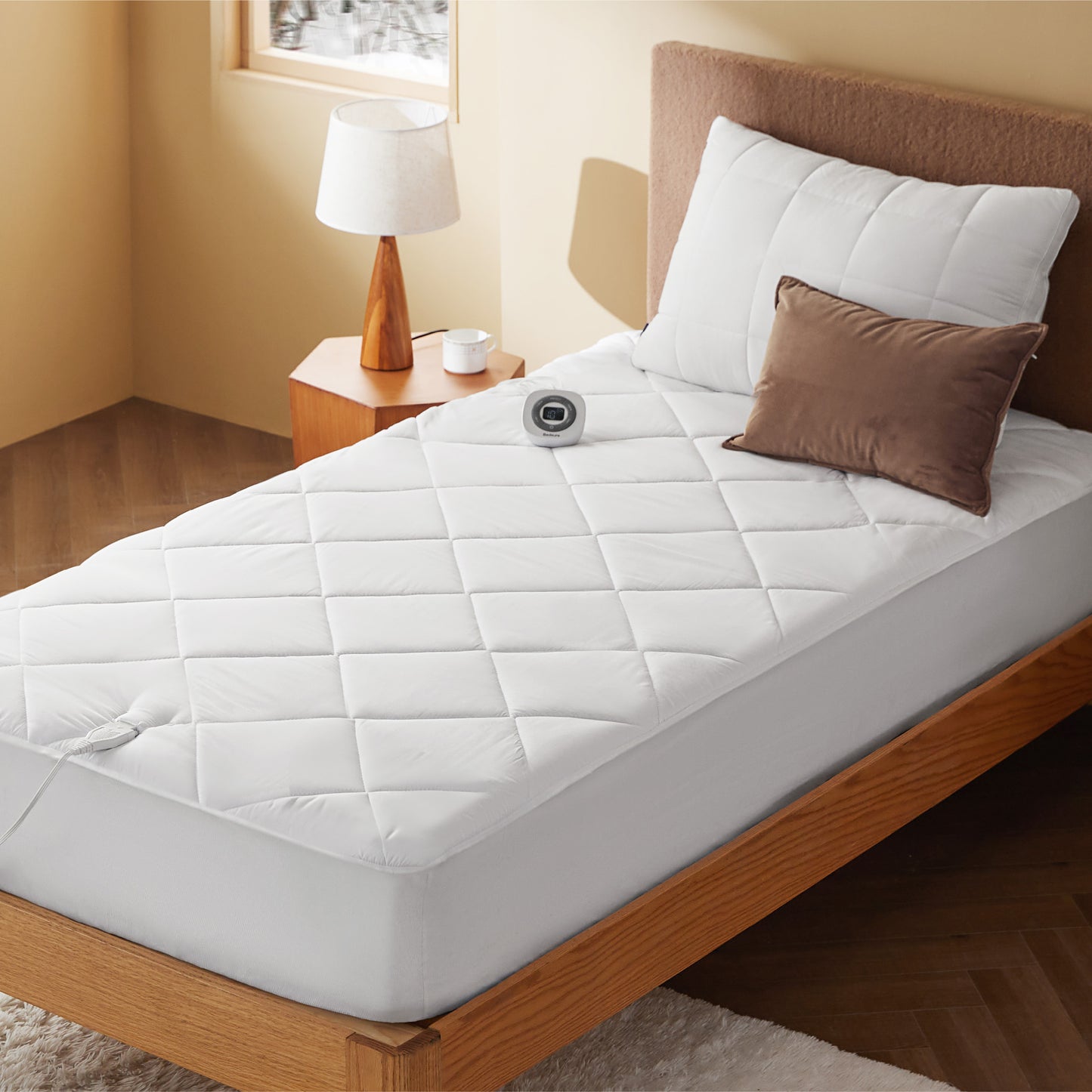 Coral Fleece Heated Mattress Pad