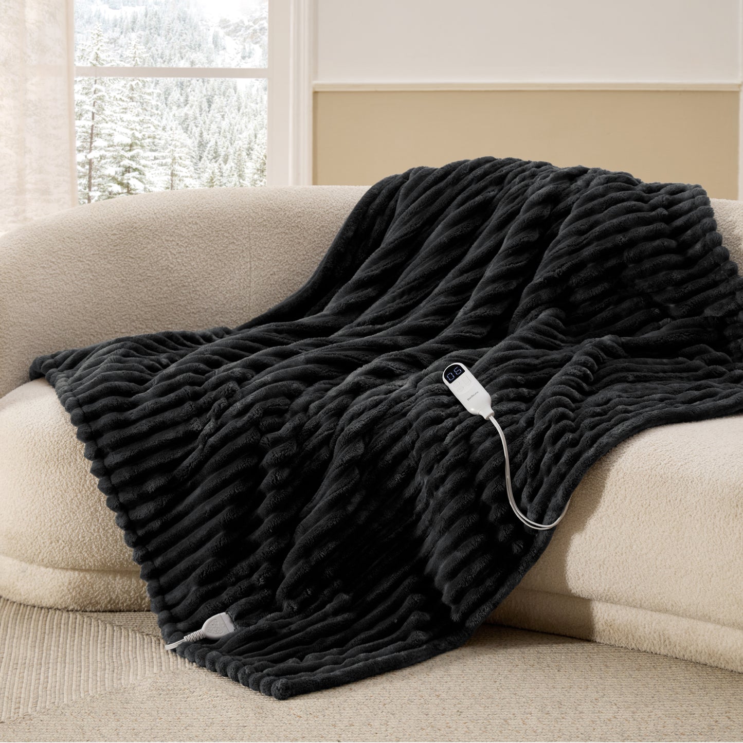 GentleSoft® Striped Flannel Heated Blanket