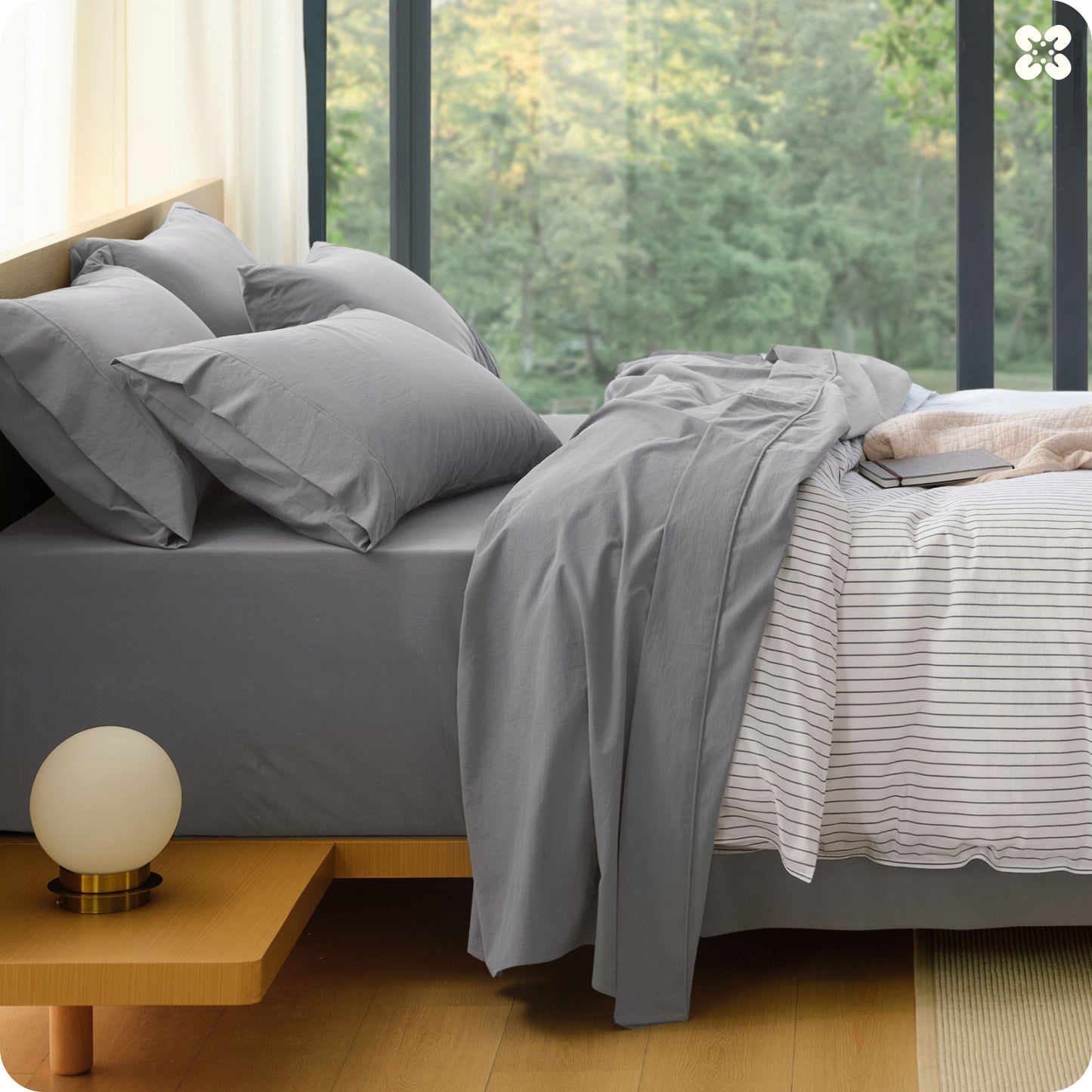 PureWoven™ 6-Piece Washed Cotton Sheet Set