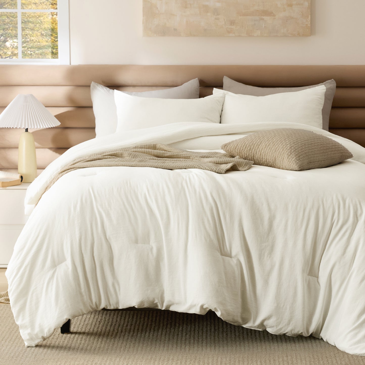 Prewashed Plain Comforter Set
