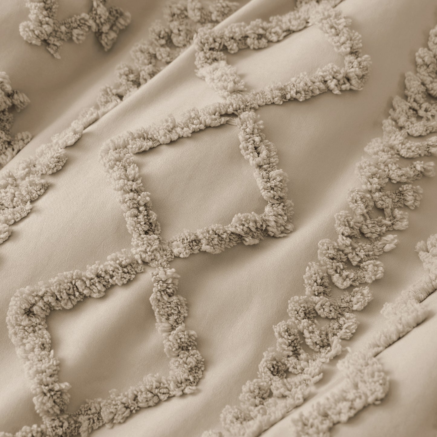 Boho Tufted Embroidery Duvet Cover Set