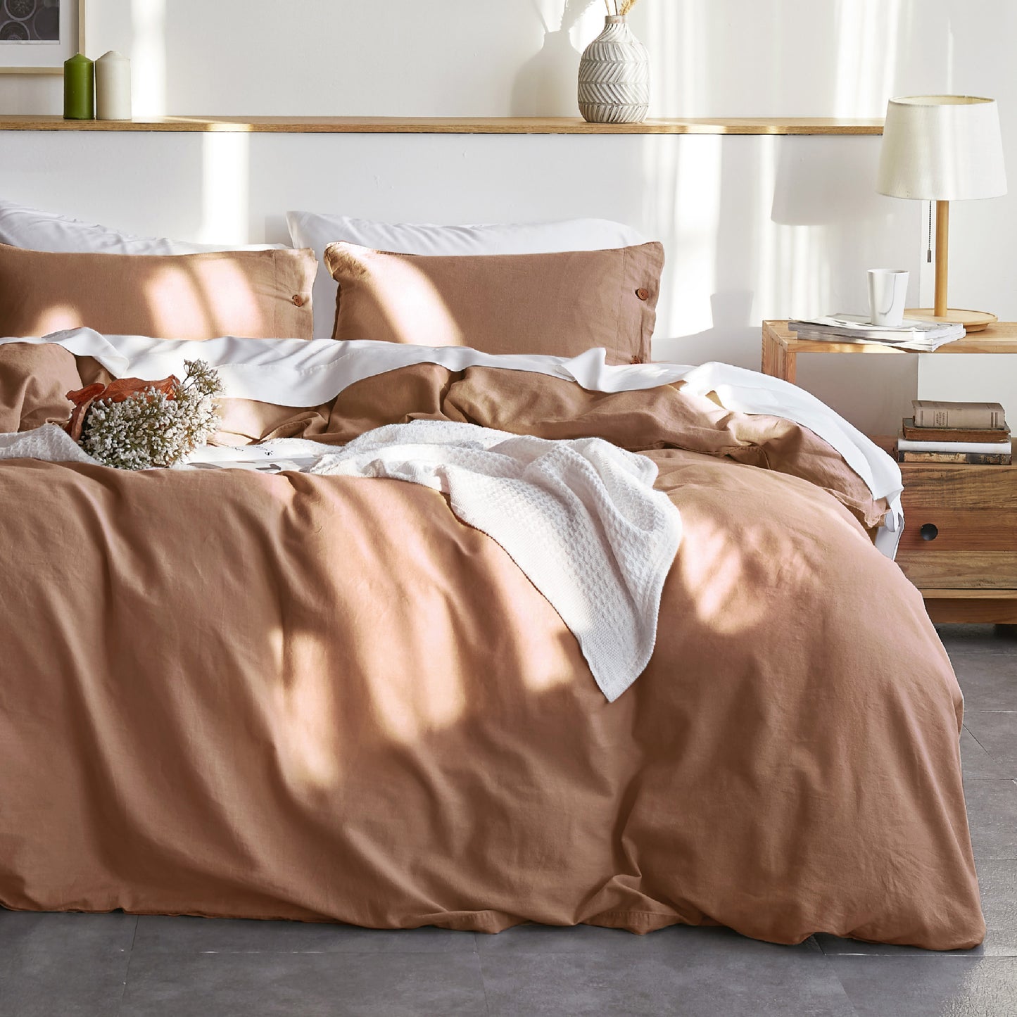 GentleSoft® Cotton Linen Hybrid Duvet Cover Set