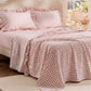 Ruffled Cotton-Like Gingham Sheet Set