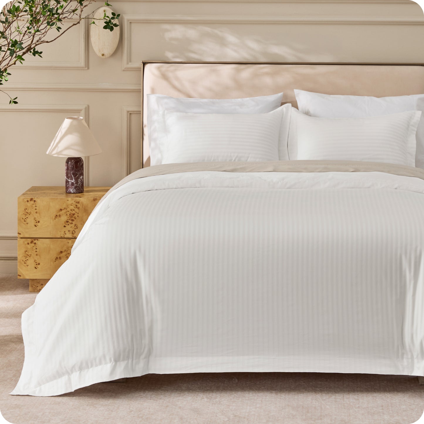 GentleSoft® Cotton Embroidered Hotel Duvet Cover Set
