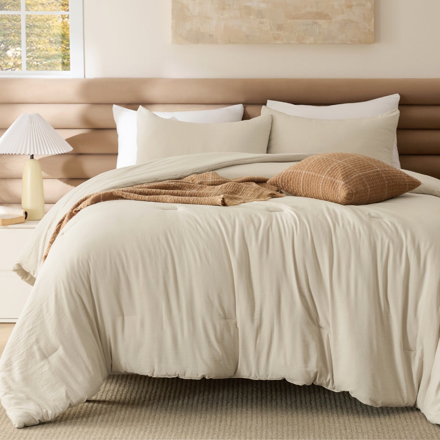 Prewashed Plain Comforter Set