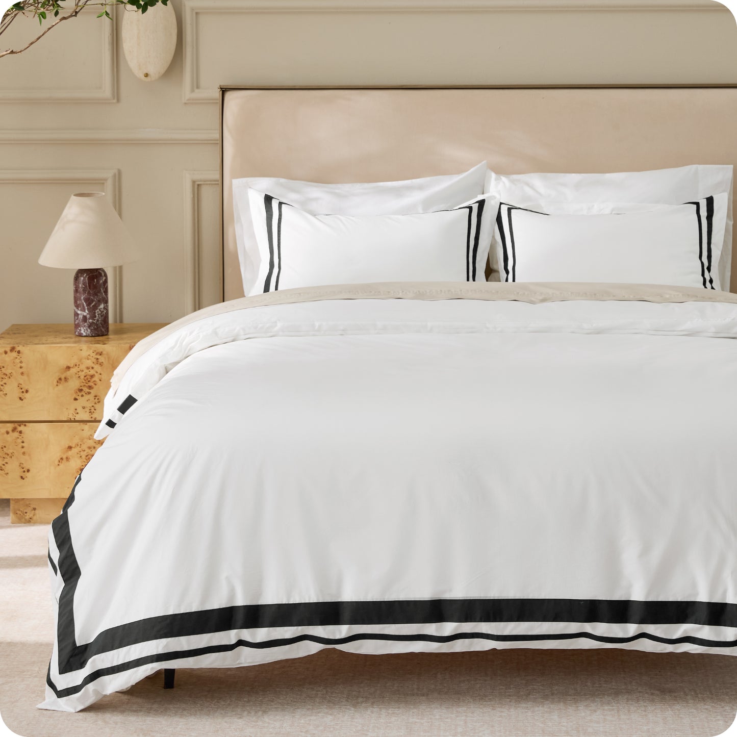 GentleSoft® Cotton Embroidered Hotel Duvet Cover Set