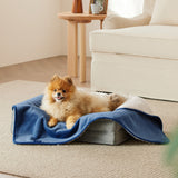 Reversible Sherpa and Microfiber Fleece Dog Blanket