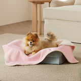 Reversible Sherpa and Microfiber Fleece Dog Blanket