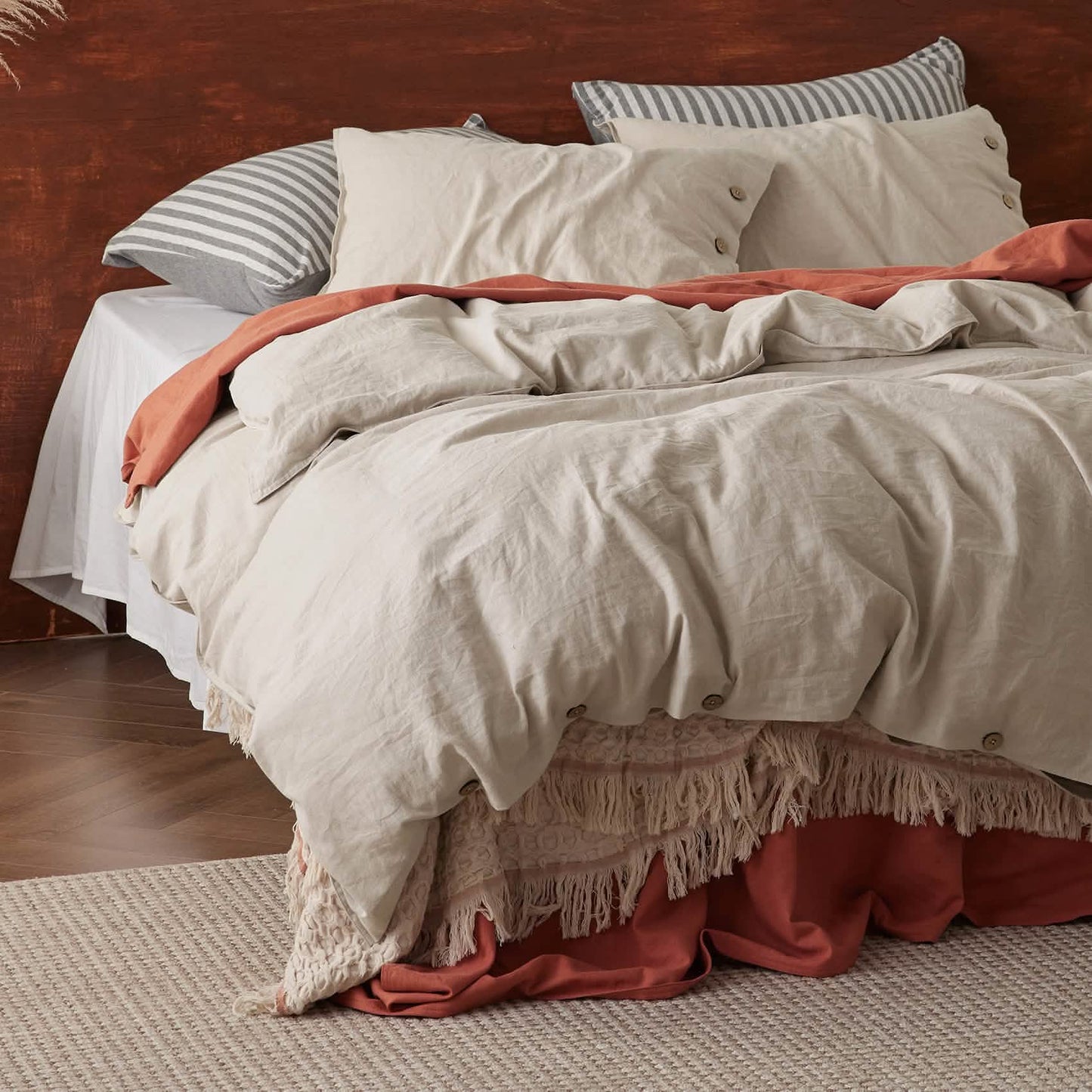 Cotton Linen Hybrid Duvet Cover Set