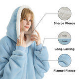 Sherpa Fleece Zippered Short Wearable Blanket Hoodie