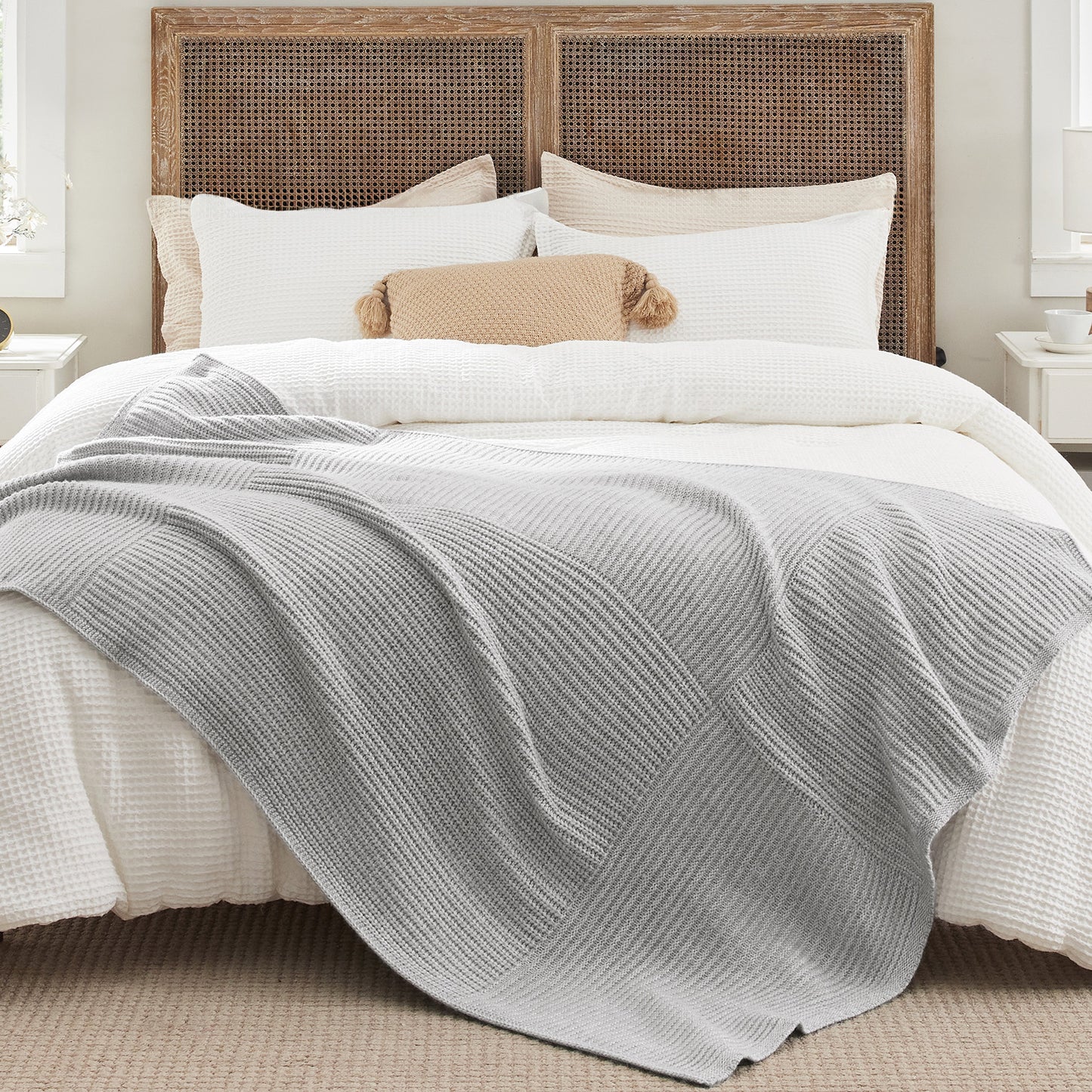 Air Yarn Knit Throw Blanket
