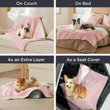 Reversible Sherpa and Microfiber Fleece Dog Blanket