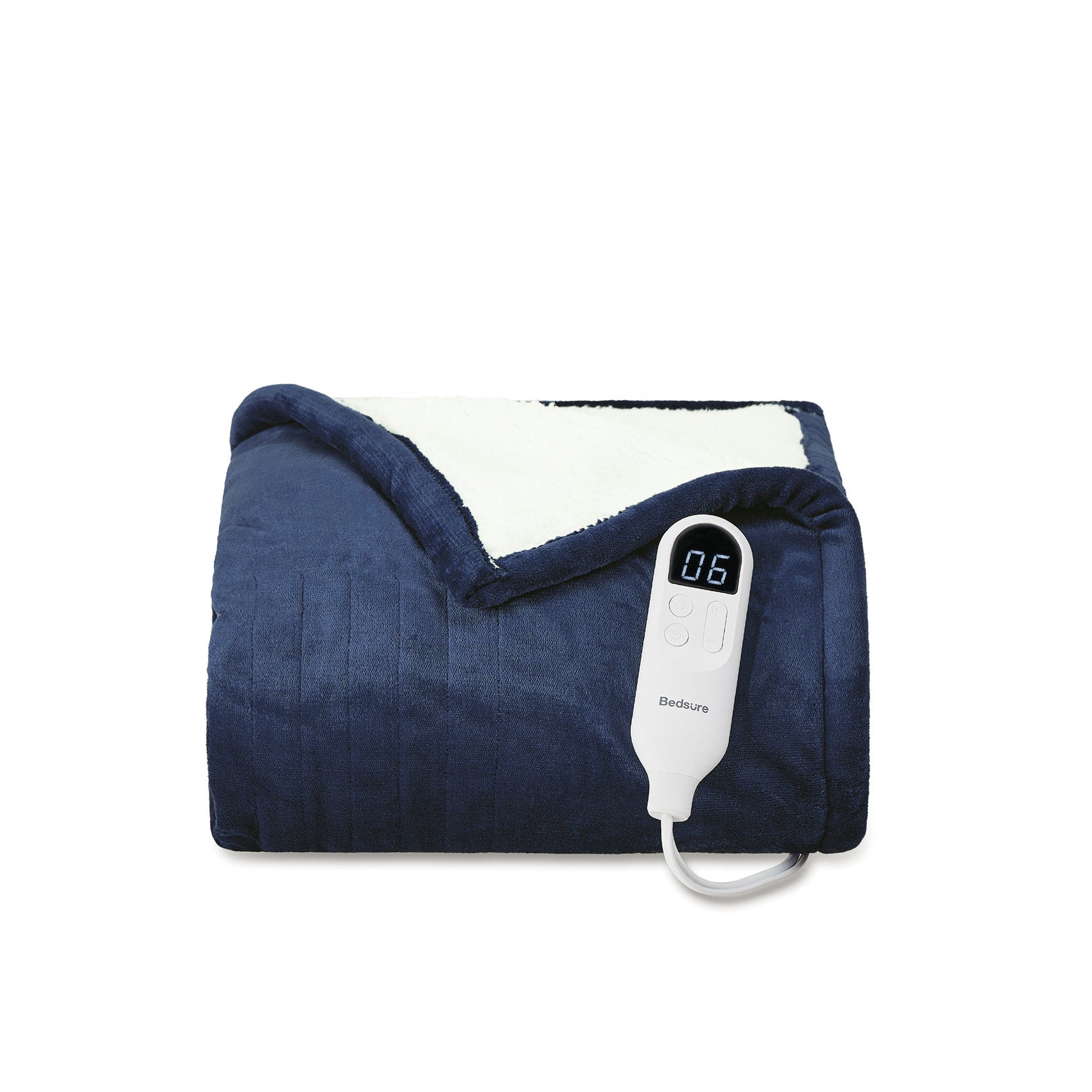 GentleSoft® Flannel Heated Blanket | Queen, Pageant Blue