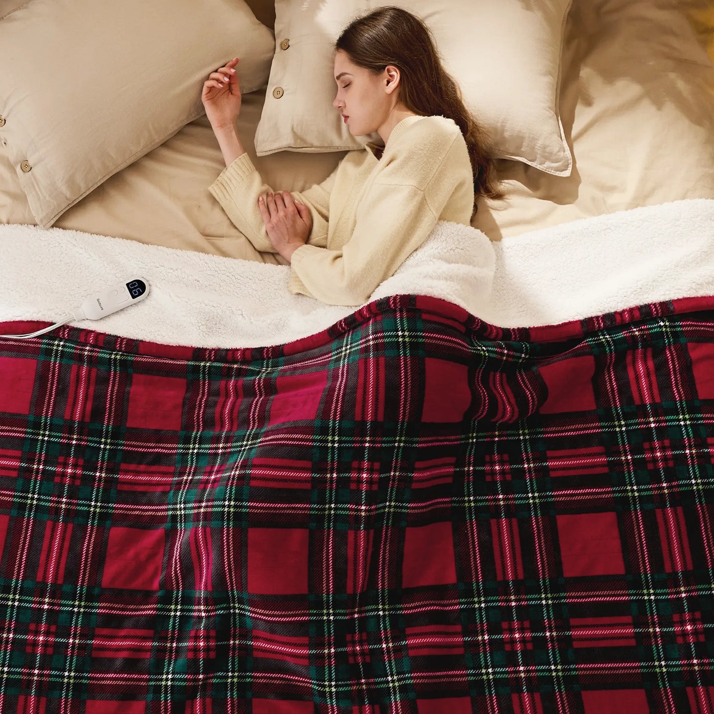 GentleSoft® Plaid Flannel Heated Blanket