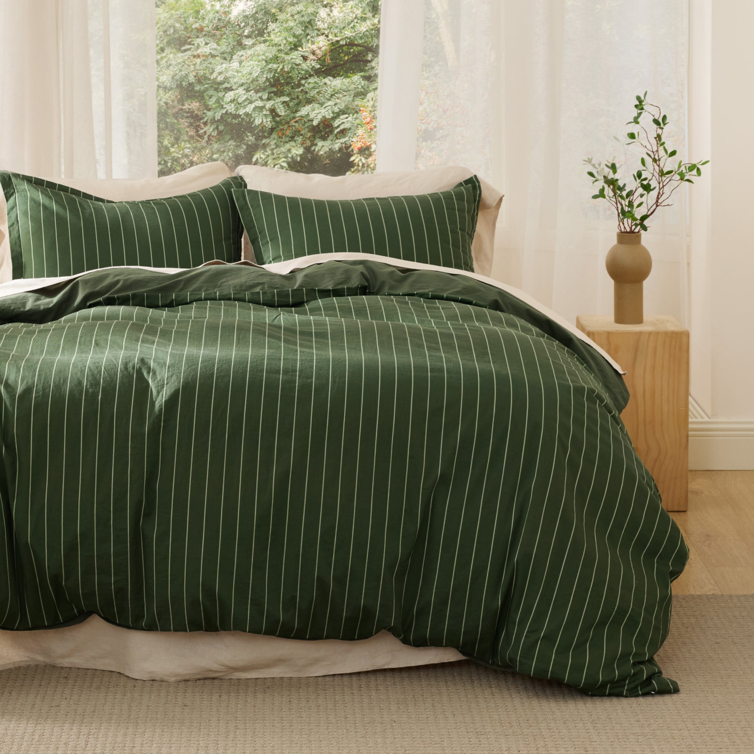 GentleSoft® Striped Washed Cotton Duvet Cover Set – Bedsure